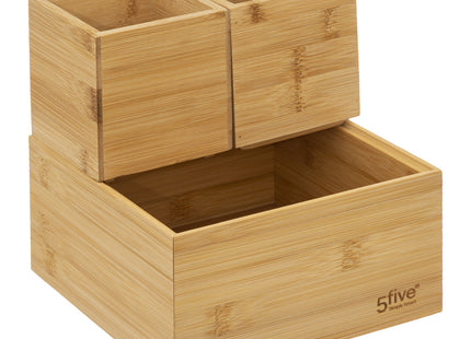 Juego organizador de 4 bandejas de bambú - 174755