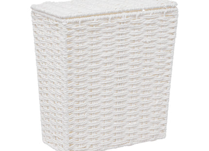 Papelera de baño 8L Trenzado "Costa" blanco - 174818