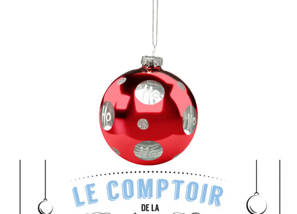 Bola navideña de Cristal 8cm "Ho Ho" 2 opciones - 175532