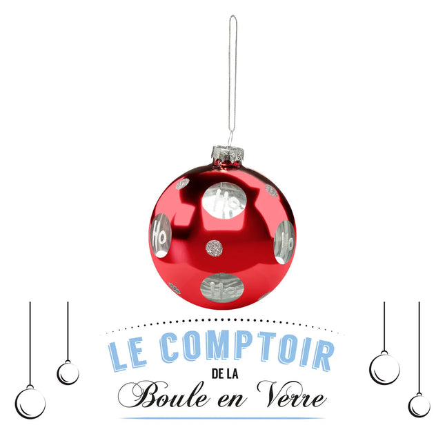 Bola navideña de Cristal 8cm "Ho Ho" 2 opciones - 175532