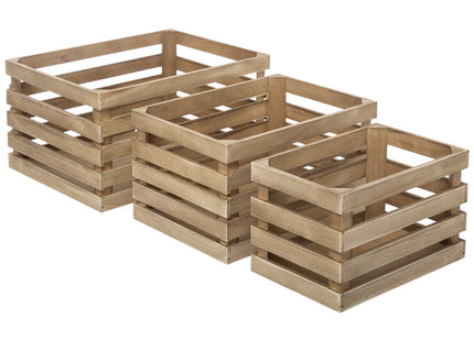 Cajas de almacenamiento "Vieilli" de madera de paulownia G - 175772
