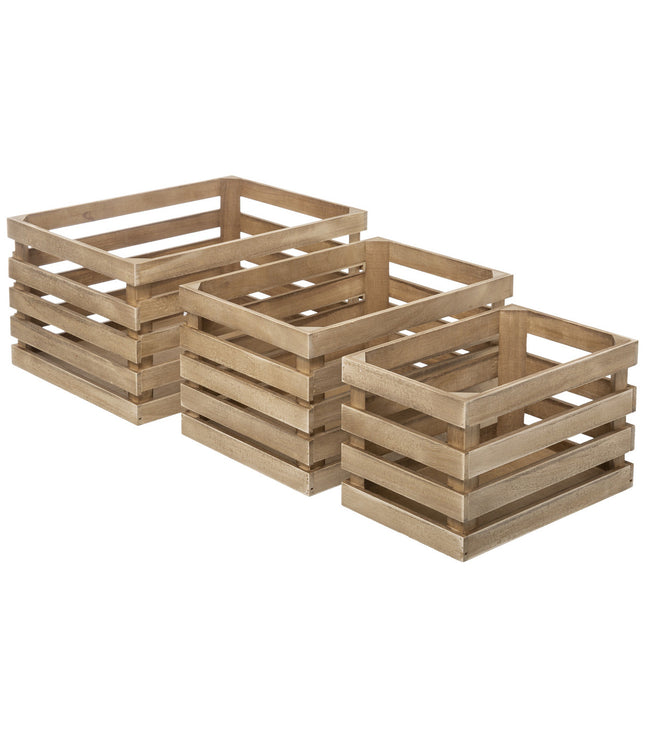 Cajas de almacenamiento "Vieilli" de madera de paulownia M - 175772