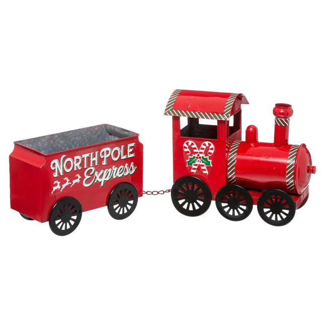 Tren Rojo Modelo Metálico Grande L 66 cm