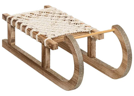 Trineo de madera con cuerda, 40 cm de largo - 175796