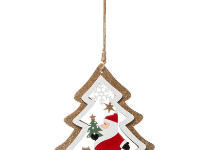 Deco navideño de madera con acabado champán brillante - 175877