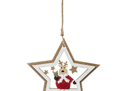 Deco navideño de madera con acabado champán brillante - 175877