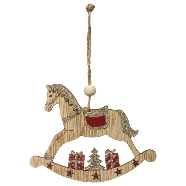 Deco navideño "Caballito" de madera A10cm - 175903