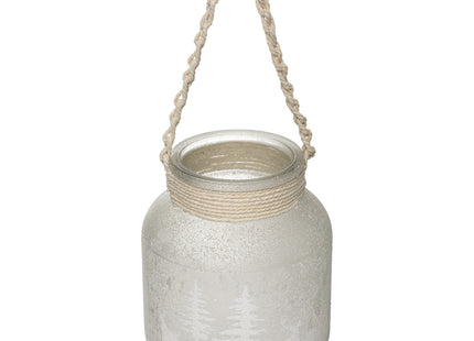 Linterna de cristal con motivo de paisaje nevado D14 x A16 - 175986