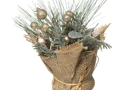 Arreglo floral festiva con base de yute A16cm - 176860