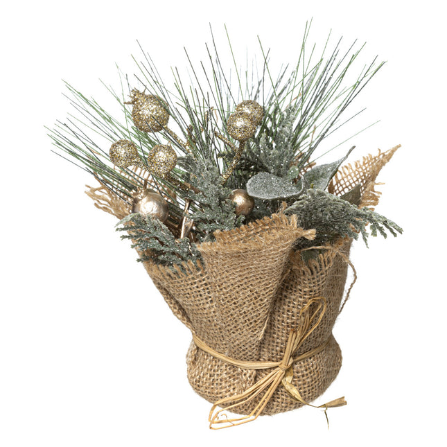 Arreglo floral festiva con base de yute A16cm - 176860