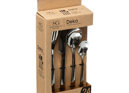 Juego de cubiertos de 24 piezas en acero inoxidable "Deka" - 176906