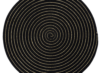 Individual redondo "Shiny" negro con brillo D35 - 176907A