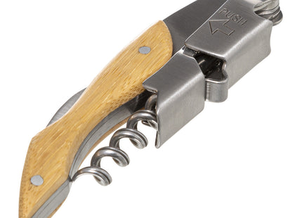 Sacacorchos "Limonadier" en acero inoxidable y bambú - 176939