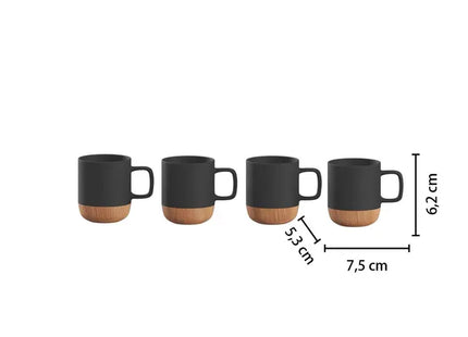 Juego de 4 tazas modernas de madera de 120ml - 176953