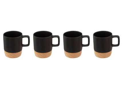 Juego de 4 tazas modernas de madera de 120ml - 176953