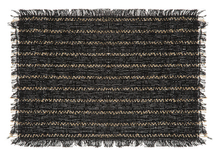 Individual de yute y algodón negro 45x30 - 176984B