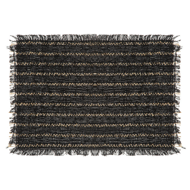 Individual de yute y algodón negro 45x30 - 176984B