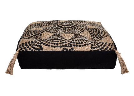 Almohada de suelo de yute y algodón patrón Mandala 38x38 - 178501A