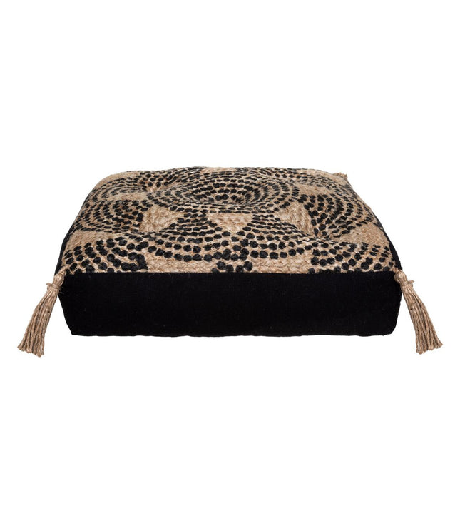 Almohada de suelo de yute y algodón patrón Mandala 38x38 - 178501A