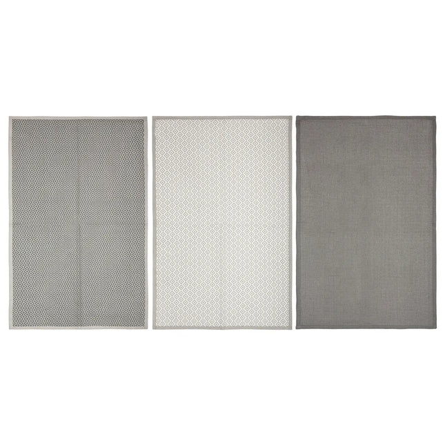 Juego de 3 paños de cocina de algodón gris arcilla 45x70cm - 178554L