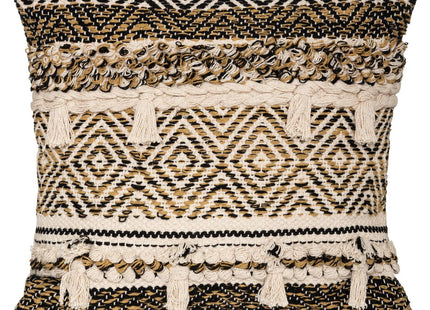 Almohada Pompón 3D Ocre y Negro 45x45 - 178601