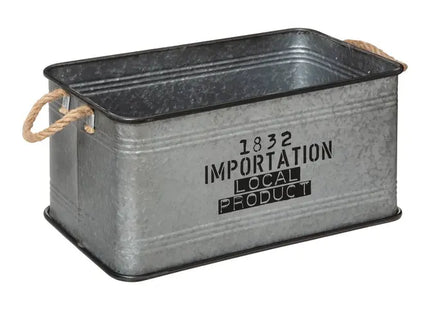 Baúl de metal "Cuba" gris M - 178716A