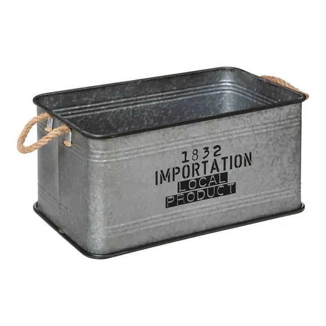 Baúl de metal "Cuba" gris S - 178716A