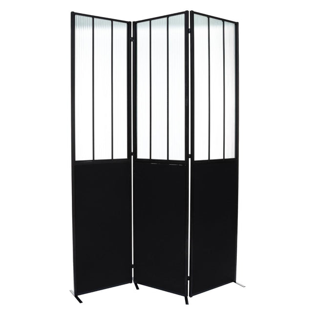 Mampara negra y cristal templado A170cm - 178727