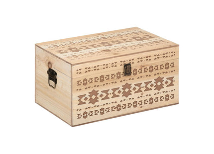 Baúl de almacenamiento de madera tallada "Hacienda" XG - 178746