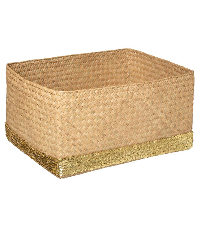 Cesta con lentejuelas rectangular G - 178796