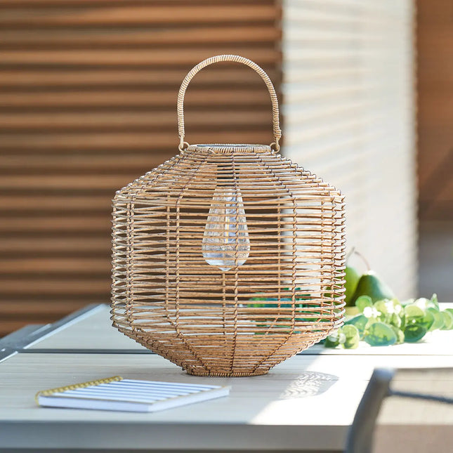 Velador "Solar" de mimbre D30cm - 178903