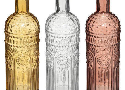Juego de 3 botellas de vidrio "Folk", 6,8 cm de diámetro - 179209