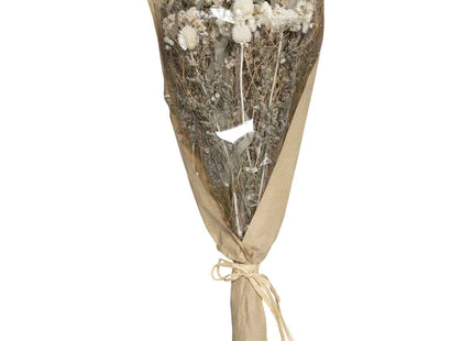 Ramo de flores secas con Eucalipto A48cm blanco - 179280B
