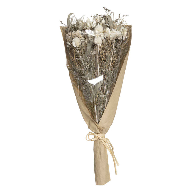 Ramo de flores secas con Eucalipto A48cm blanco - 179280B