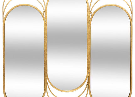 Espejo tríptico de metal dorado 72x69 - 179425