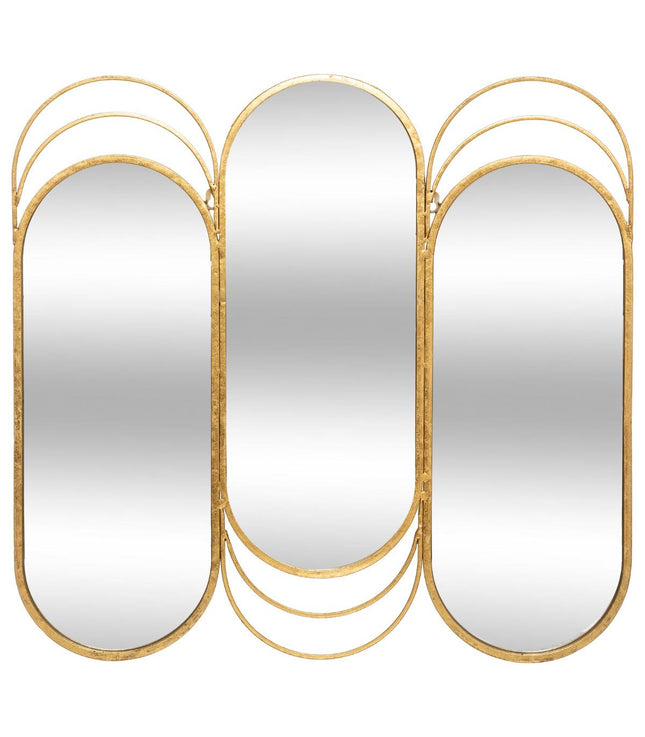 Espejo tríptico de metal dorado 72x69 - 179425