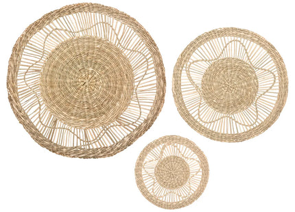 Juego de 3 deco de pared Seagrass D38 28 y 18 - 179488