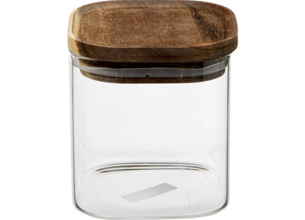 Pote hermético de vidrio y madera 0,6 L - 179614