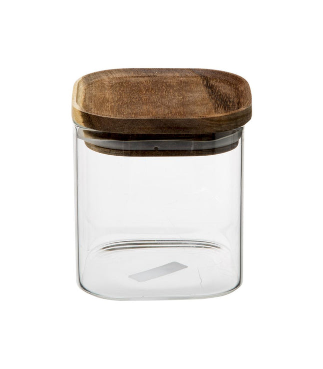 Pote hermético de vidrio y madera 0,6 L - 179614