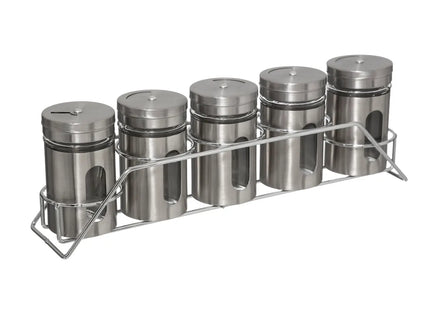 Condimentero de acero inoxidable 5 potes - 179626