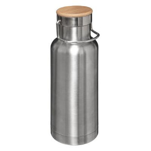 Botella isotérmica de doble pared de acero inoxidable y bambú 0,5L - 179634