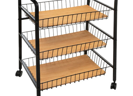 Carrito con ruedas de 3 niveles "Nera" negro - 179664