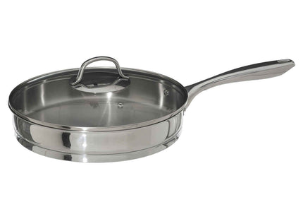 Sartén de acero inoxidable "Resilience" con tapa de cristal D28cm - 179708