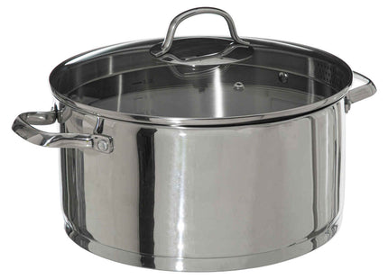 Cacerola de acero inoxidable "Resilience" con tapa de vidrio D28cm - 179710