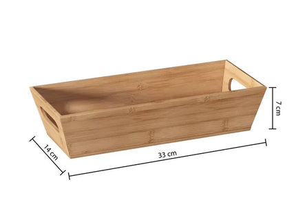 Cesta esquinera rectangular de bambú de 33x14 cm - 179763