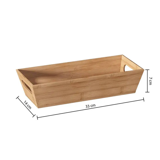 Cesta esquinera rectangular de bambú de 33x14 cm - 179763