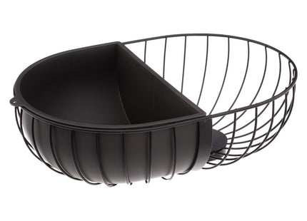 Cesta para pan de metal negro con compartimento extraíble negro - 179788B