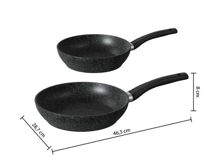 2 sartenes de aluminio "Caracter", 24/28 cm  - 179795