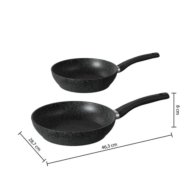 2 sartenes de aluminio "Caracter", 24/28 cm  - 179795