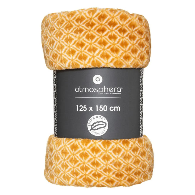 Frazada de franela "Otto" Amarillo mostaza 125x150cm - 181018R